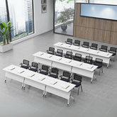 Folding Desk 1.6M with Wheels Office Meeting/Training/Study/Gaming Table for Two
